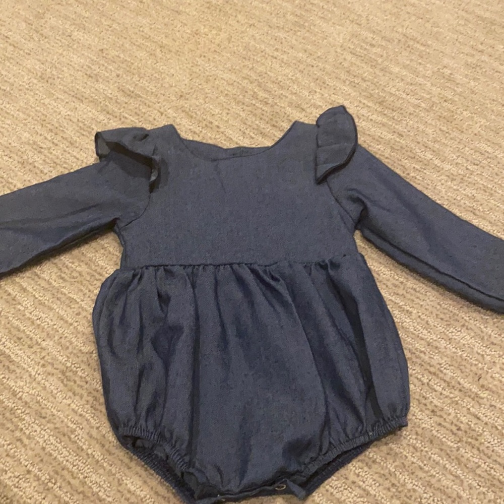 Babe Basics | Denim Flutter Sleeve Romper